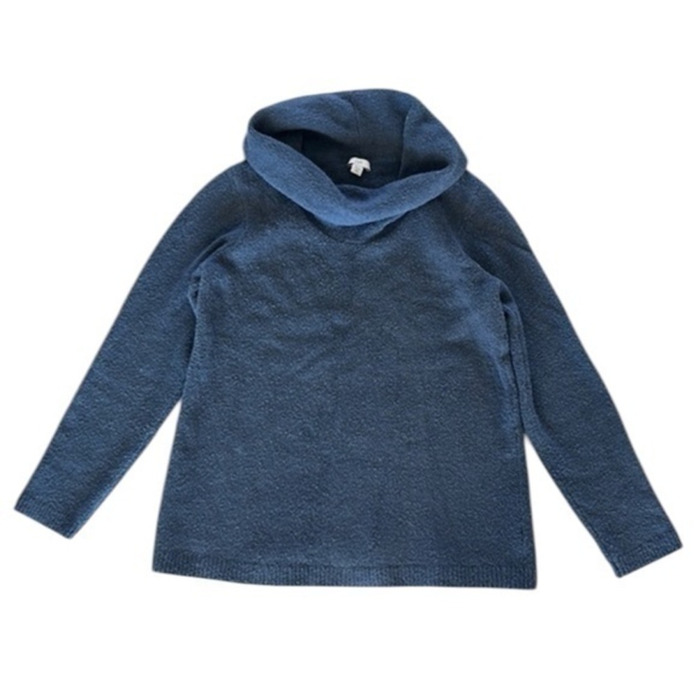 J. Jill bllue boucle cowl neck sweater size XS